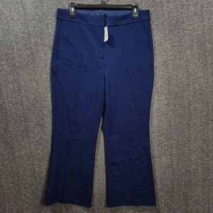 NWT J Crew Pants Women Sz 10 Navy Blue Kelsey Flare Leg Cropped Trouser 30 x 26‎